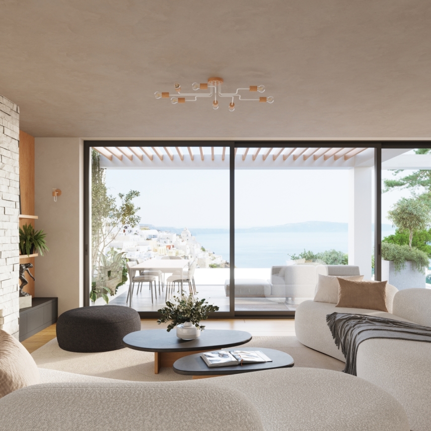 Seinävalaisin TIMBO 1xE27/15W/230V valkoinen/beige/pyökki