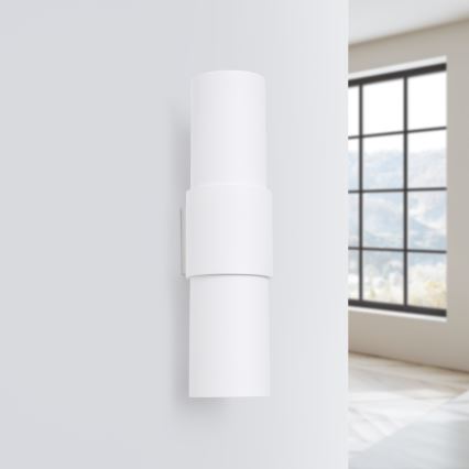 Seinävalaisin FLASH 2xE27/15W/230V valkoinen