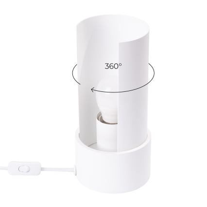 Pöytävalaisin FLASH 1xE27/15W/230V valkoinen