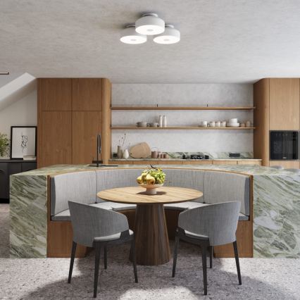 Kattovalaisin OMIQ 4xE27/15W/230V, halkaisija 30 cm, valkoinen