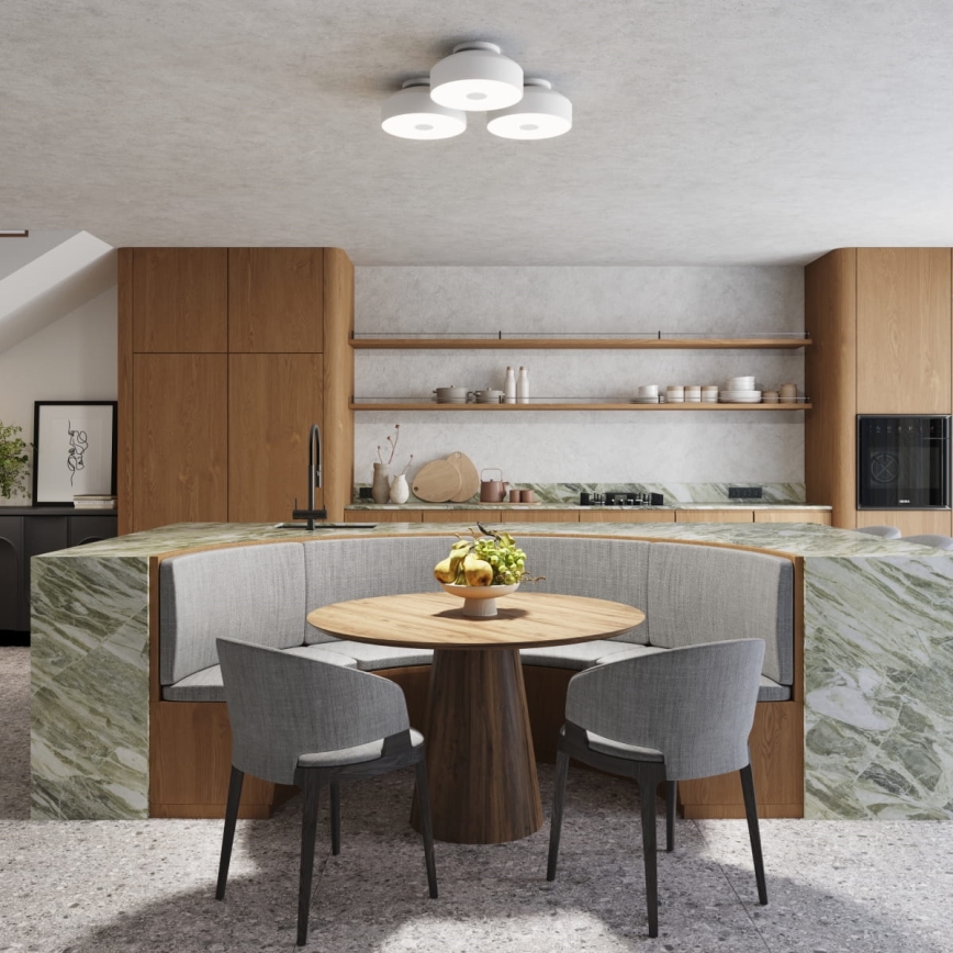 Kattovalaisin OMIQ 4xE27/15W/230V, halkaisija 30 cm, valkoinen