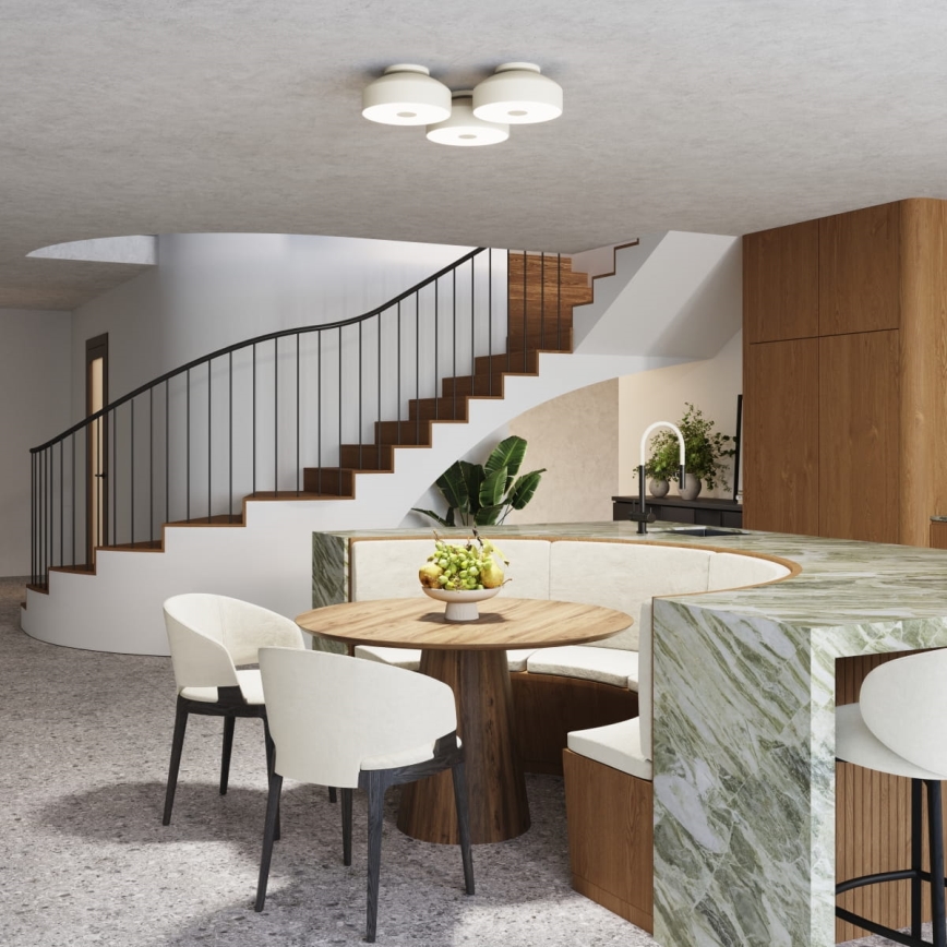 Kattovalaisin OMIQ 4xE27/15W/230V Ø 30 cm kermanvärinen