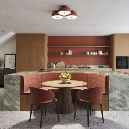 Kattovalaisin OMIQ 4xE27/15W/230V, halkaisija 30 cm, punainen