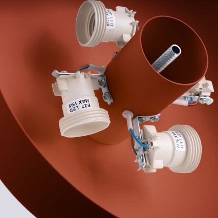 Kattovalaisin OMIQ 4xE27/15W/230V, halkaisija 30 cm, punainen