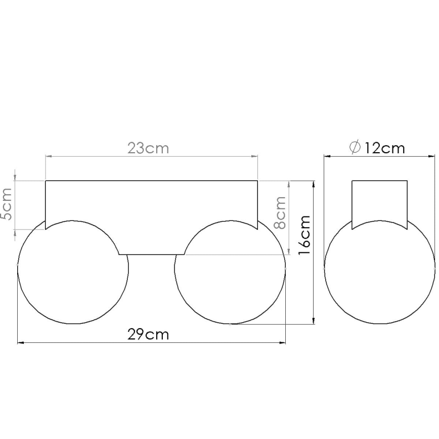 Kattovalo BULBO 2xG9/8W/230V pyökki/valkoinen