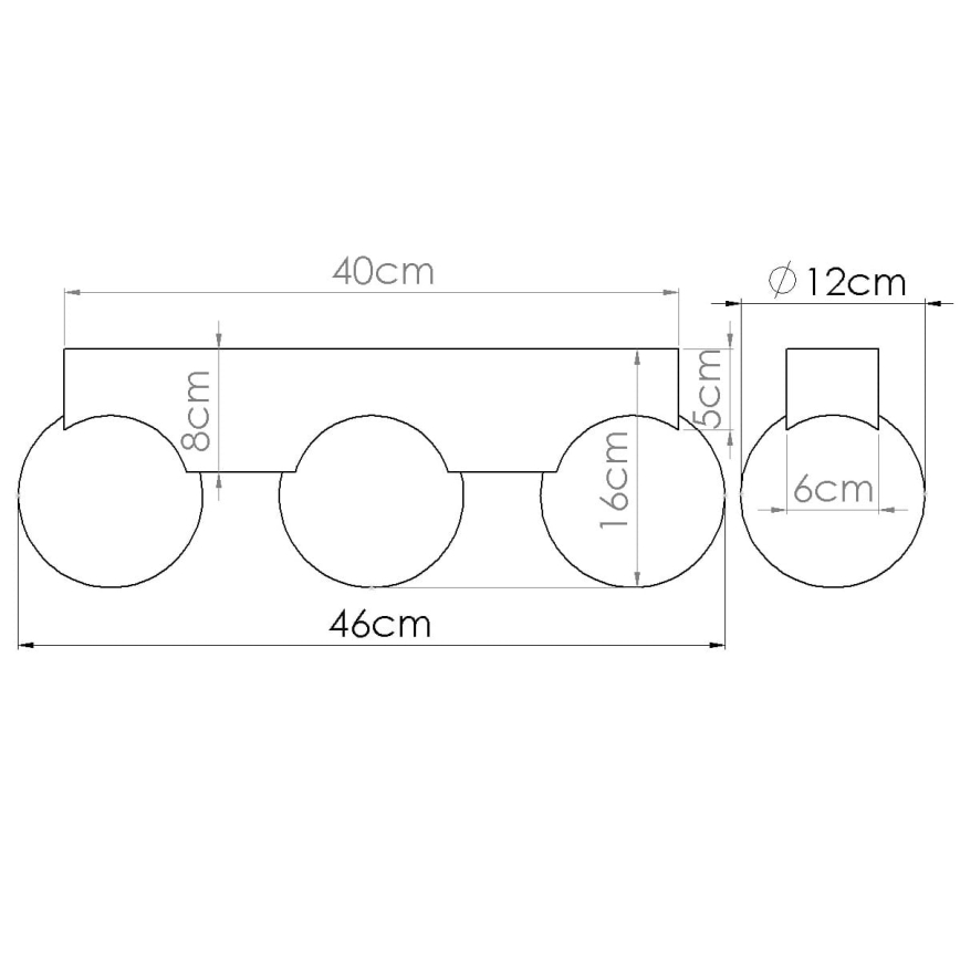 Kattovalo BULBO 3xG9/8W/230V pyökki/valkoinen