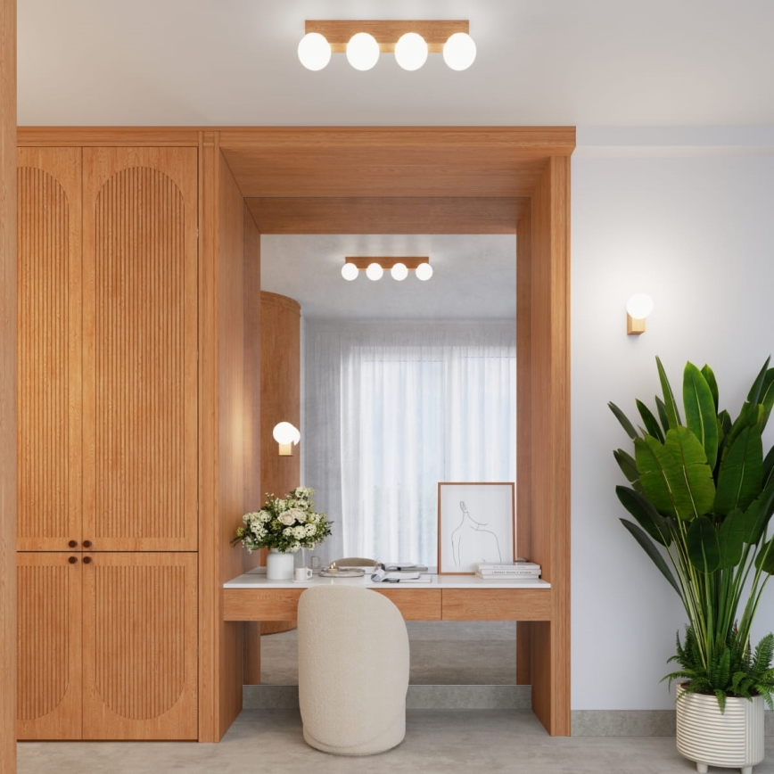 Kattovalo BULBO 4xG9/8W/230V pyökki/valkoinen