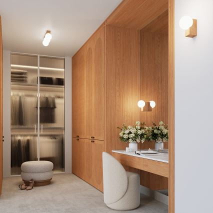 Kattovalo BULBO 4xG9/8W/230V pyökki/valkoinen