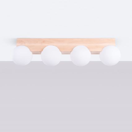 Kattovalo BULBO 4xG9/8W/230V pyökki/valkoinen