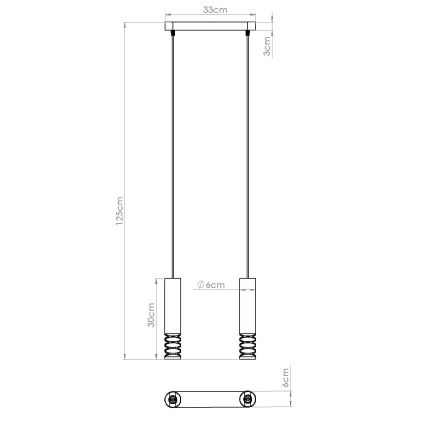 Kattokruunu johdossa LAMI 2xGU10/10W/230V valkoinen