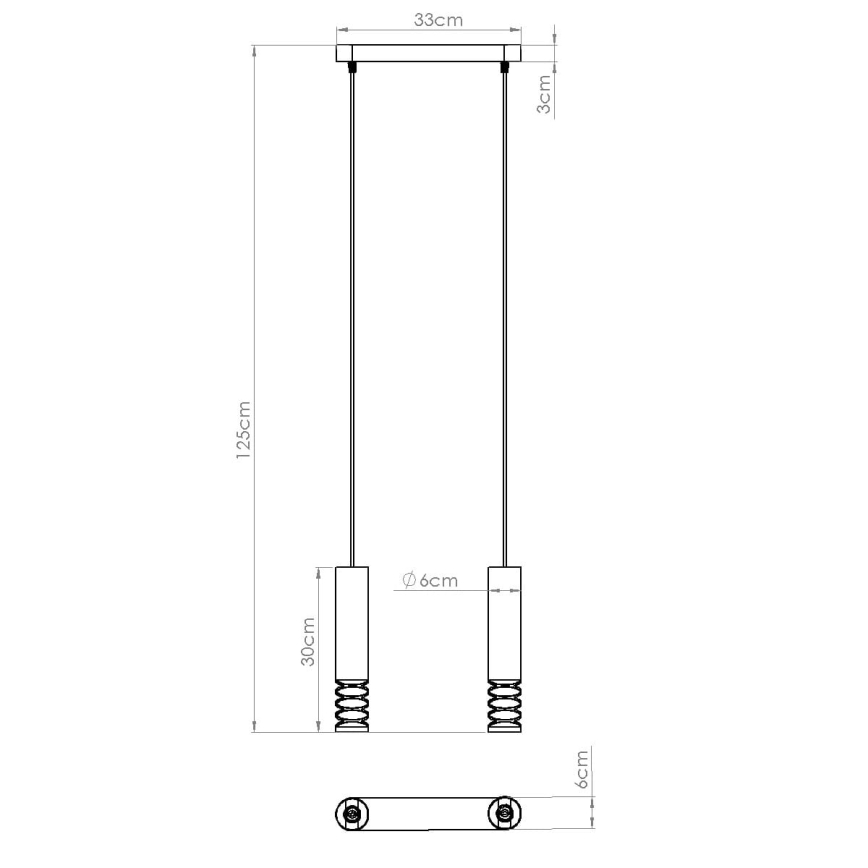 Kattokruunu johdossa LAMI 2xGU10/10W/230V valkoinen