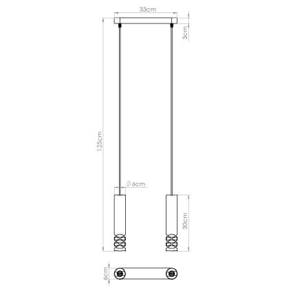 Kattokruunu johdossa LIRO 2xGU10/10W/230V valkoinen