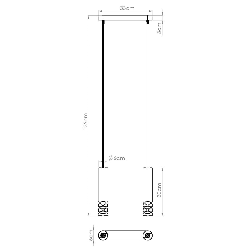 Kattokruunu johdossa LIRO 2xGU10/10W/230V valkoinen