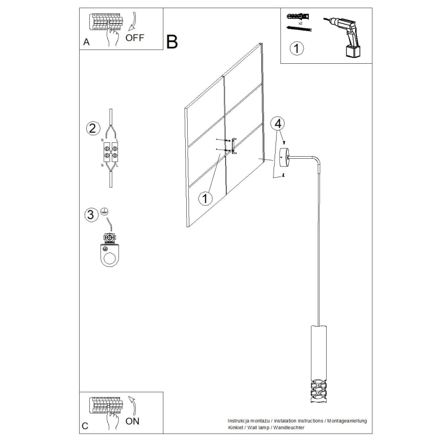 Seinävalaisin LIRO 1xGU10/10W/230V valkoinen