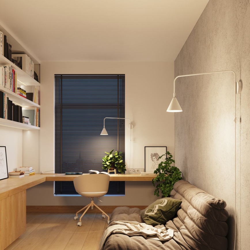 Seinävalaisin NOX 1xE14/10W/230V valkoinen