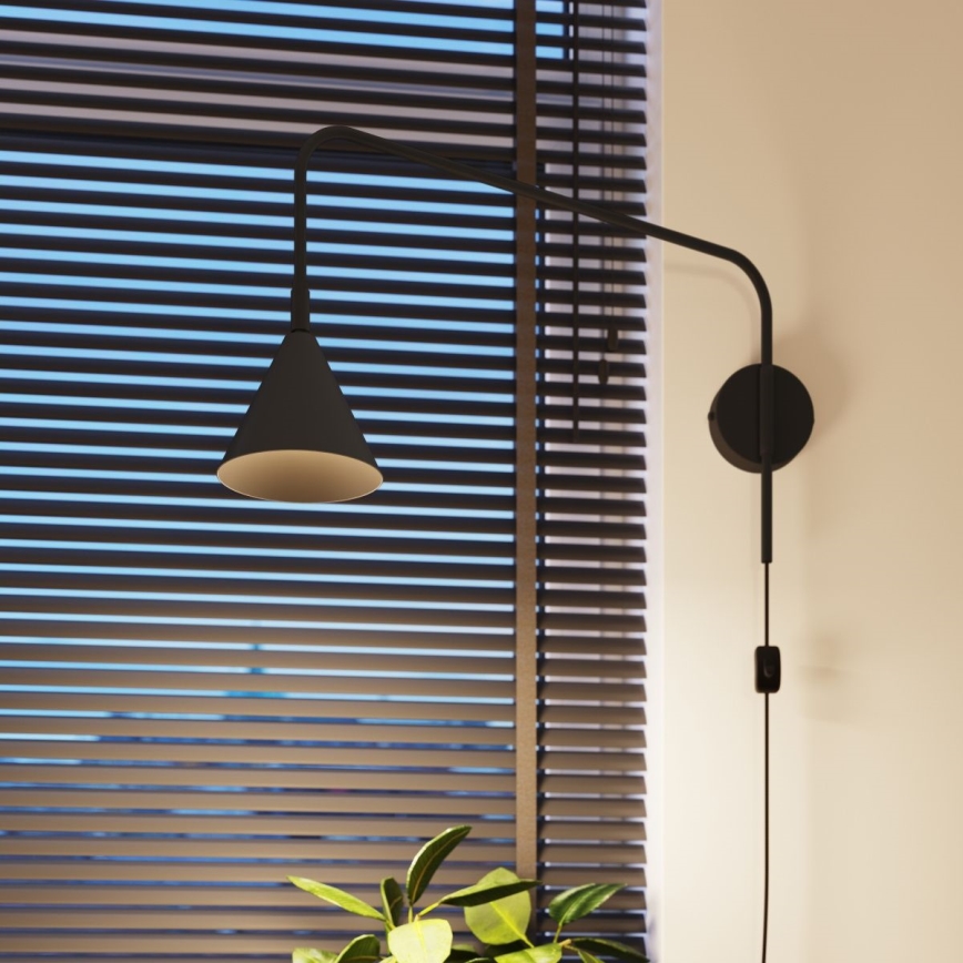 Seinävalaisin NOX 1xE14/10W/230V musta