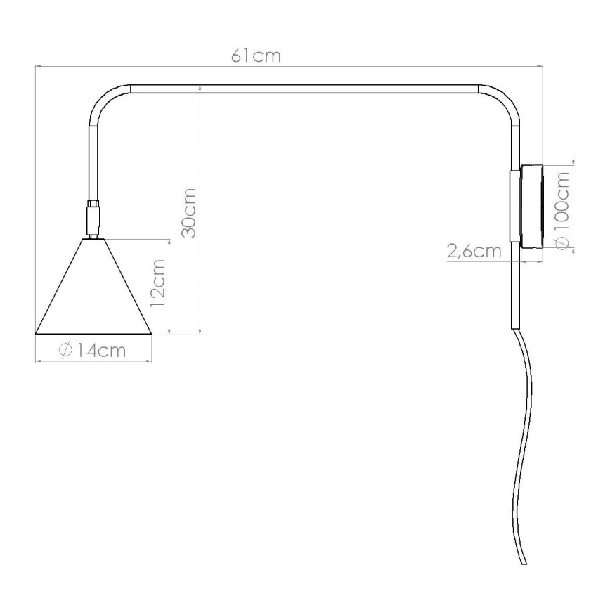 Seinävalaisin NOX 1xE14/10W/230V musta