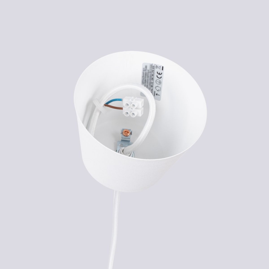 Kattokruunu johdossa BILO 1xE27/15W/230V halkaisija 35 cm valkoinen