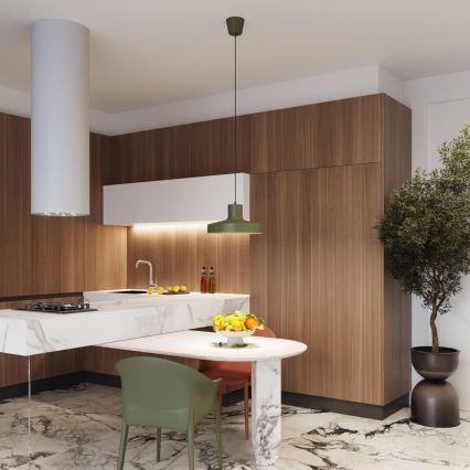 Kattokruunu johdossa BILO 1xE27/15W/230V halkaisija 35 cm vihreä