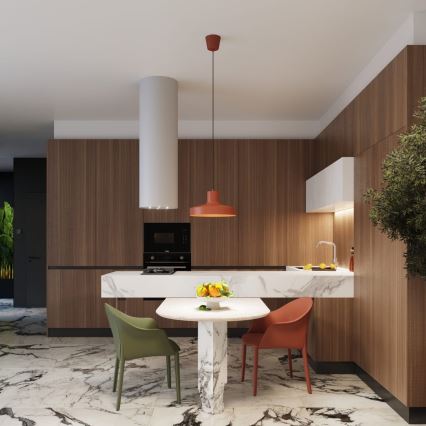 Kattokruunu johdossa BILO 1xE27/15W/230V halkaisija 35 cm oranssi