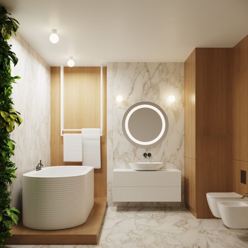 Kylpyhuoneen seinävalaisin HALO 1xG9/8W/230V halkaisija 12 cm IP44 valkoinen