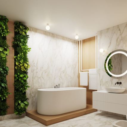 Kylpyhuoneen seinävalaisin HALO 1xG9/8W/230V halkaisija 12 cm IP44 valkoinen