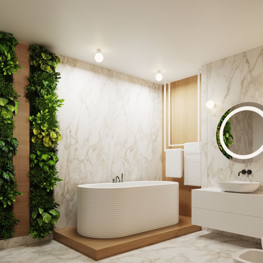 Kylpyhuoneen kattovalaisin HALO 1xG9/8W/230V halkaisija 12 cm IP44 valkoinen