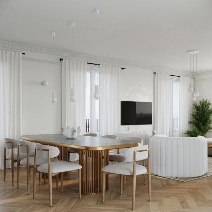 Kattokruunu johdossa HALO 1xG9/8W/230V halkaisija 12 cm valkoinen