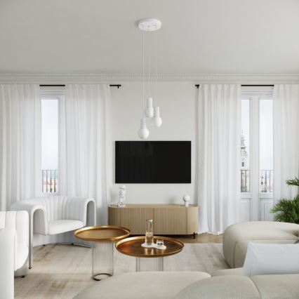 Kattokruunu johdossa HALO 3xG9/8W/230V halkaisija 25 cm valkoinen