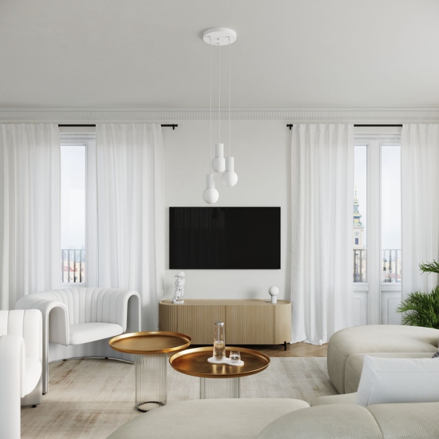 Kattokruunu johdossa HALO 3xG9/8W/230V halkaisija 25 cm valkoinen