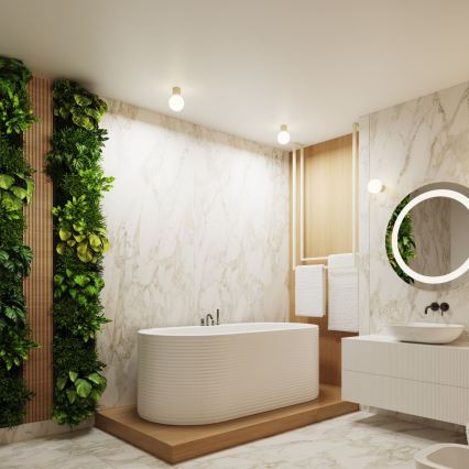 Kylpyhuoneen seinävalaisin HALO 1xG9/8W/230V halkaisija 12 cm IP44 kerma