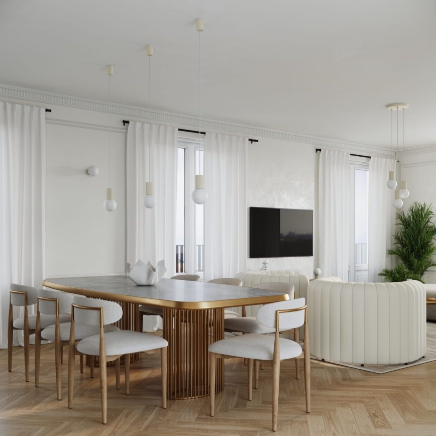 Kattokruunu johdossa HALO 1xG9/8W/230V halkaisija 12 cm kerma