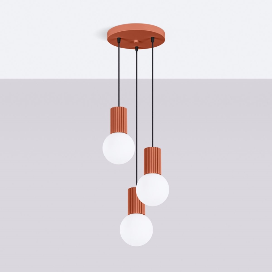 Kattokruunu johdossa HALO 3xG9/8W/230V halkaisija 25 cm oranssi