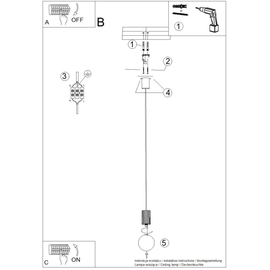 Kattokruunu johdossa HALO 1xG9/8W/230V halkaisija 12 cm ruskea