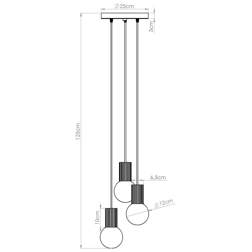 Kattokruunu johdossa HALO 3xG9/8W/230V halkaisija 25 cm sininen