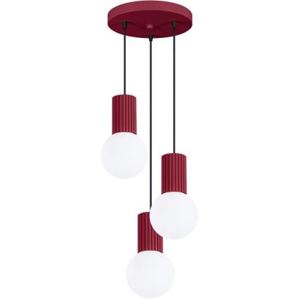 Kattokruunu johdossa HALO 3xG9/8W/230V halkaisija 25 cm punainen