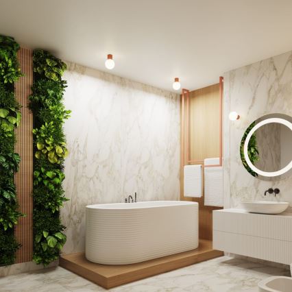 Kylpyhuoneen kattovalaisin HALO 1xG9/8W/230V halkaisija 12 cm IP44 vaaleanpunainen