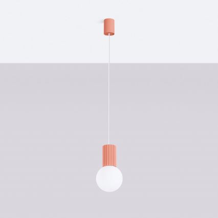 Kattokruunu johdossa HALO 1xG9/8W/230V halkaisija 12 cm vaaleanpunainen