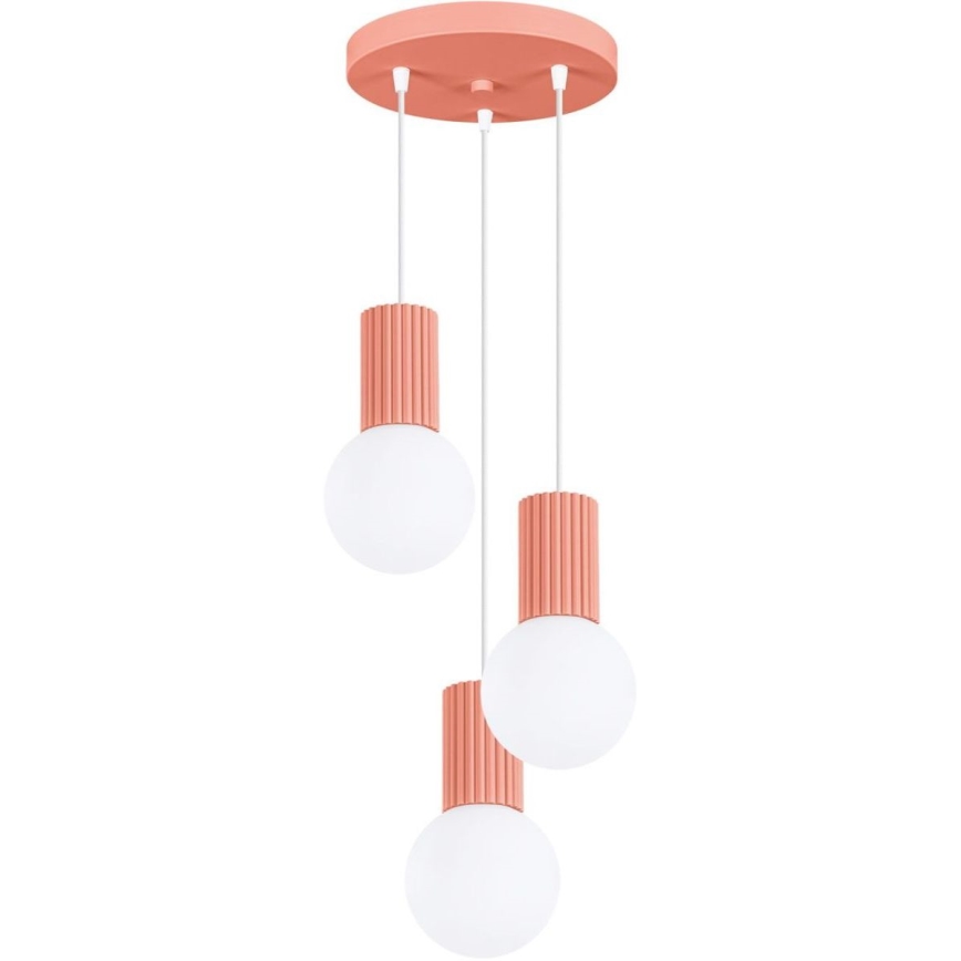 Kattokruunu johdossa HALO 3xG9/8W/230V halkaisija 25 cm vaaleanpunainen