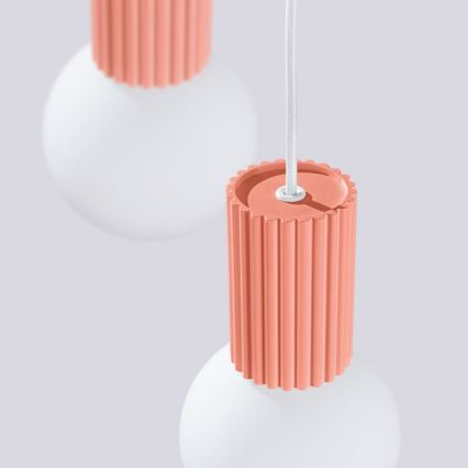 Kattokruunu johdossa HALO 3xG9/8W/230V halkaisija 25 cm vaaleanpunainen