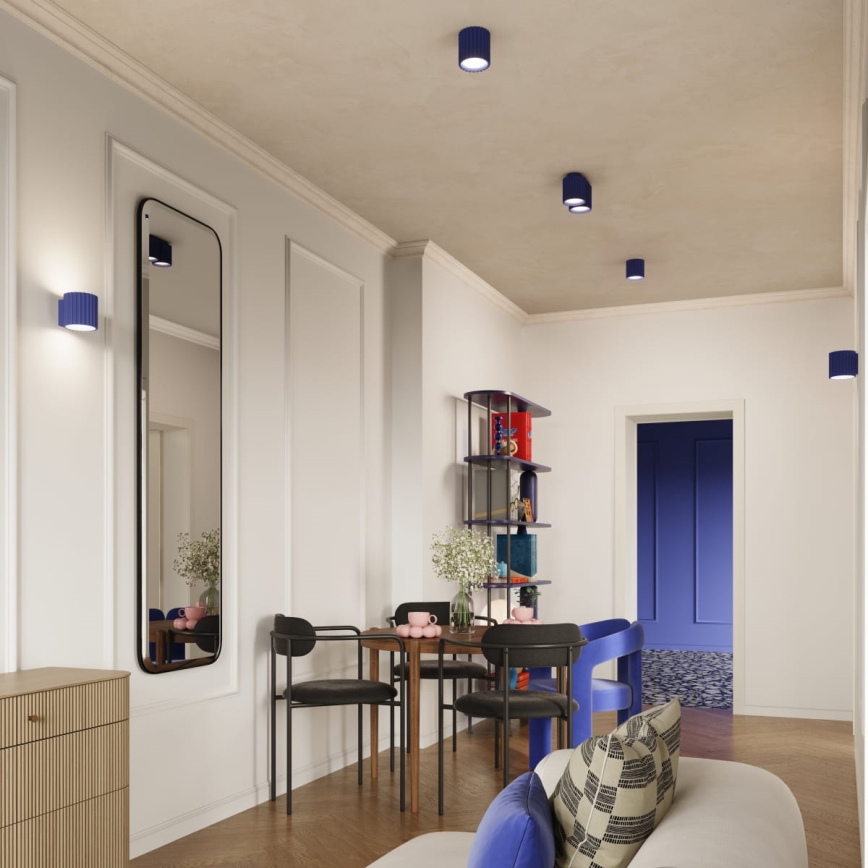 AURA-kohdevalaisin 1xGU10/10W/230V 10 cm, sininen