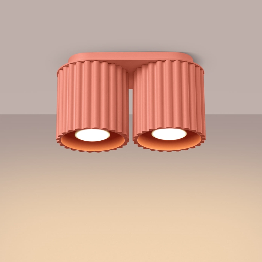 Kohdevalaisin AURA 2xGU10/10W/230V vaaleanpunainen