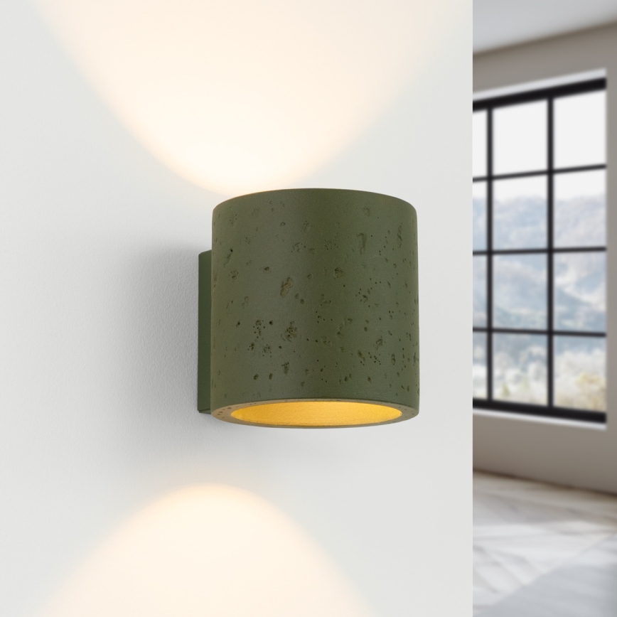 Seinäspotti ORBIS 1xG9/8W/230V betoni/vihreä