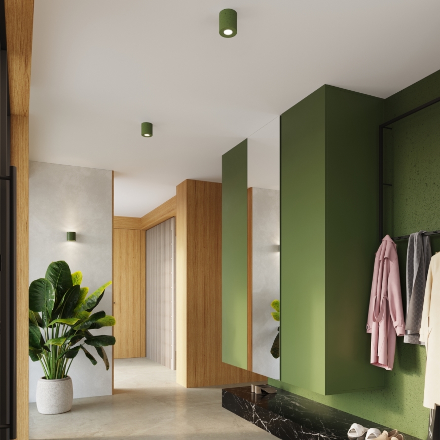 Seinäspotti ORBIS 1xG9/8W/230V betoni/vihreä