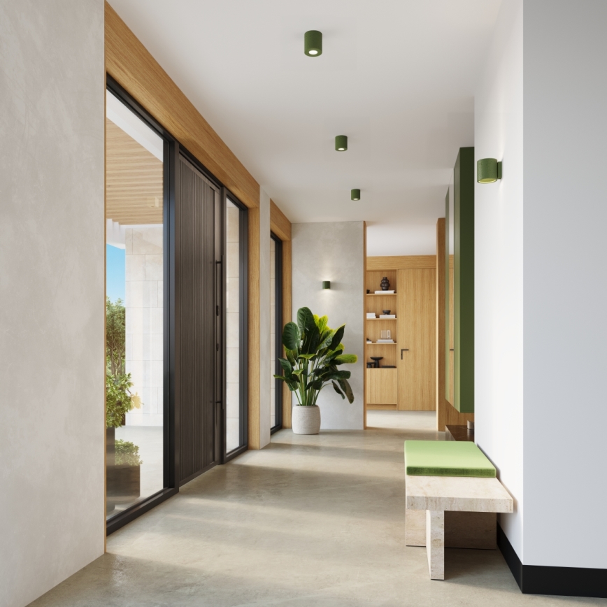 Seinäspotti ORBIS 1xG9/8W/230V betoni/vihreä