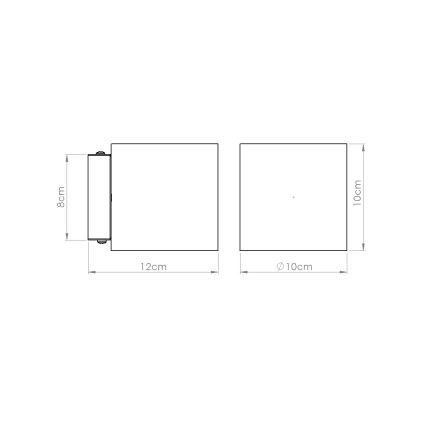 Seinäspotti ORBIS 1xG9/8W/230V betoni/vihreä