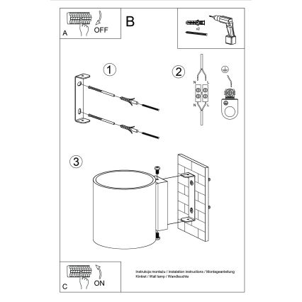 Seinäkohdevalaisin ORBIS 1xG9/8W/230V betoni/kerma