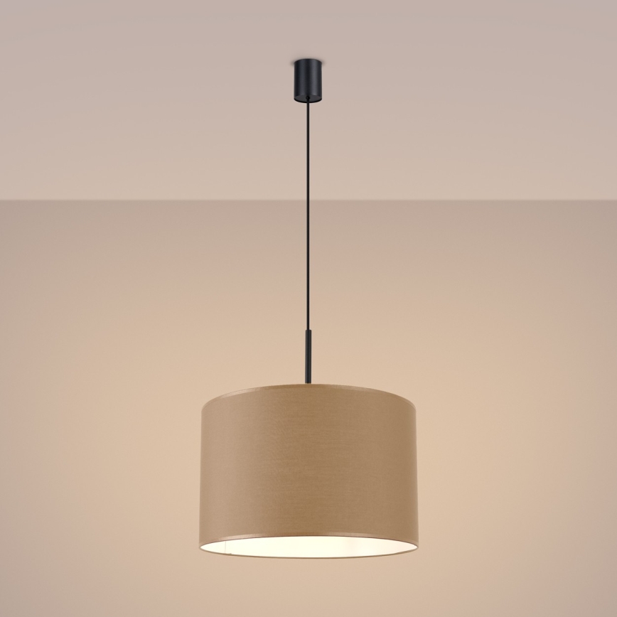 Riippuvalaisin langalla NEVIA 1xE27/15W/230V, halkaisija 40 cm, taupe