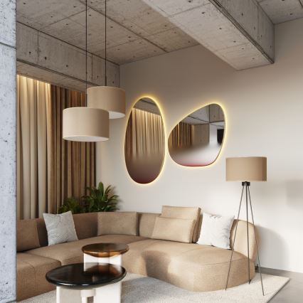 Riippuvalaisin langalla NEVIA 1xE27/15W/230V, halkaisija 40 cm, taupe