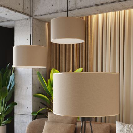 Riippuvalaisin langalla NEVIA 1xE27/15W/230V, halkaisija 40 cm, taupe